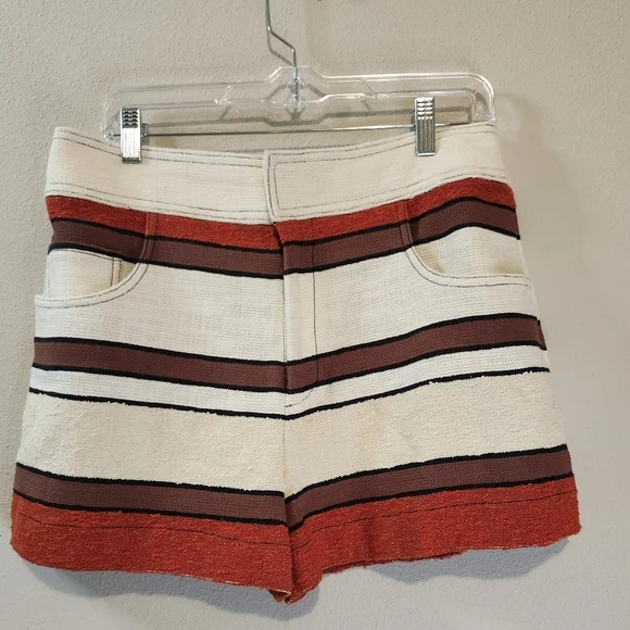 Derek Lam 10 Crosby Poppy Tweed Cotton Striped Shorts Size 8 - Picture 4 of 8